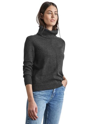 STREET ONE Damen A302786 Rollkragen Sweater, Gravel Grey Mel., EU im Sale